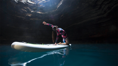 Stand Up Paddleboard Yoga in Private Hot Springs